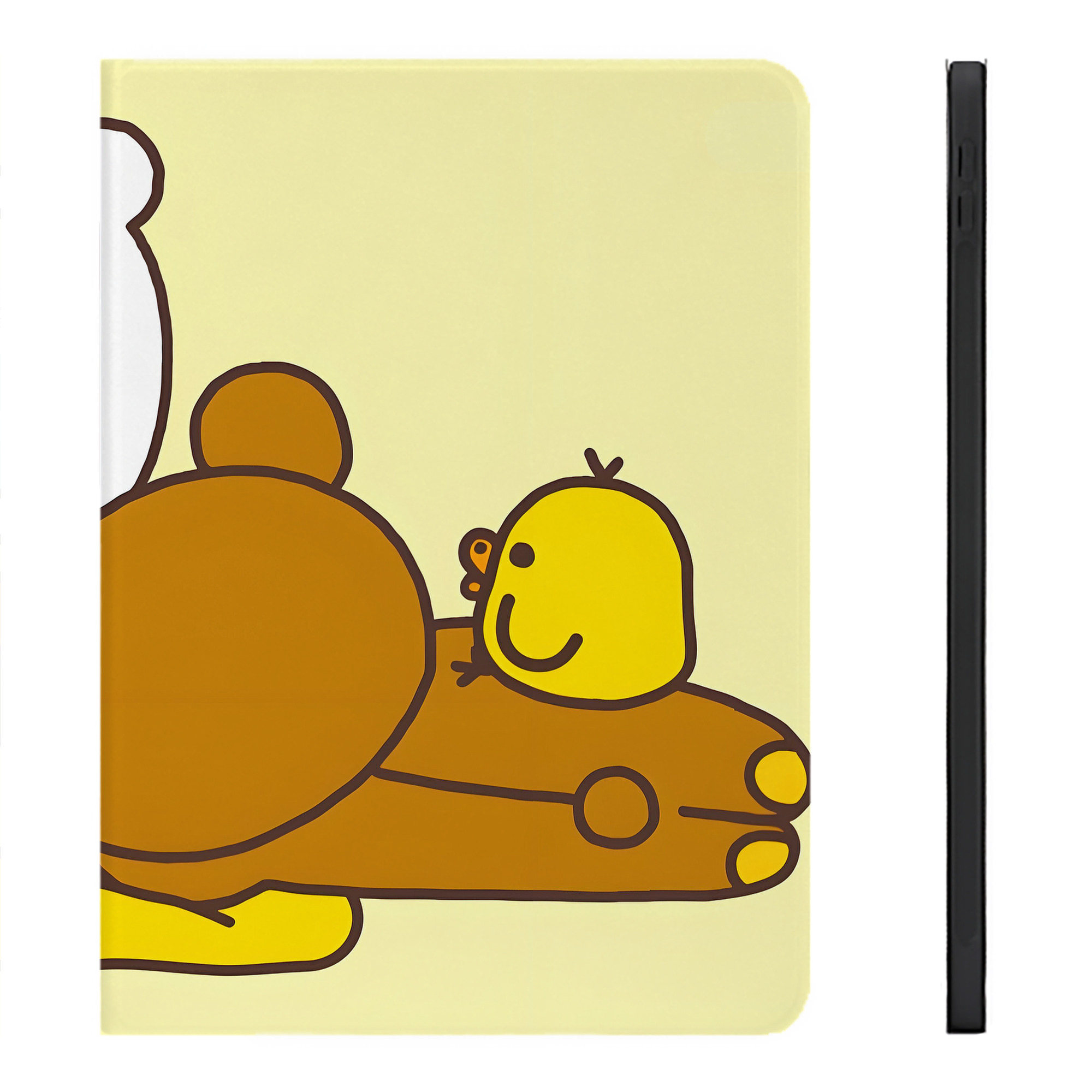 （画像用） リラックマ リラックマ キイロイトリ Rilakkuma Korilakkuma Kiiroitori IPadケース ペンホルダー付き ブックスタイルデザイン